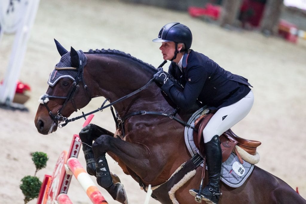 Julia Kayser sprang für Österreich auf Platz drei im s.Oliver Championat der Mevisto Amadeus Horse Indoors 2016. © Michael Graf