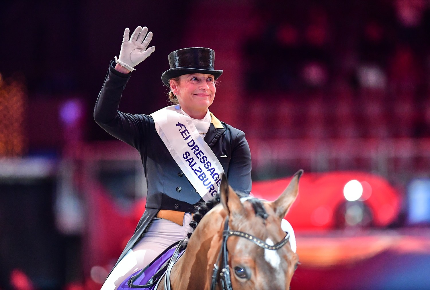 Olympiasiegerin, Welt- und Europameisterin sowie Salzburg-Seriensiegerin Isabell Werth setzt diesmal im Dressur Weltcup von Salzburg auf ihr Olympiapferd Weihegold OLD. © Daniel Kaiser